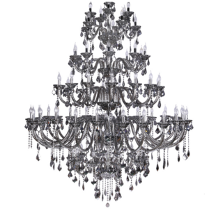 Luxury glass crystal chandelier hotel lobby living room large chandelier household gray gloss crystal pendant lamp SSM-9039 image 1
