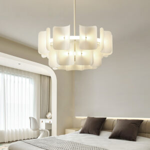 Modern Acrylic Glass LED Chandelier Lamp Golden Postmodern Design for Restaurant Hanging Popular Northern Europe SSM-9907 image 1