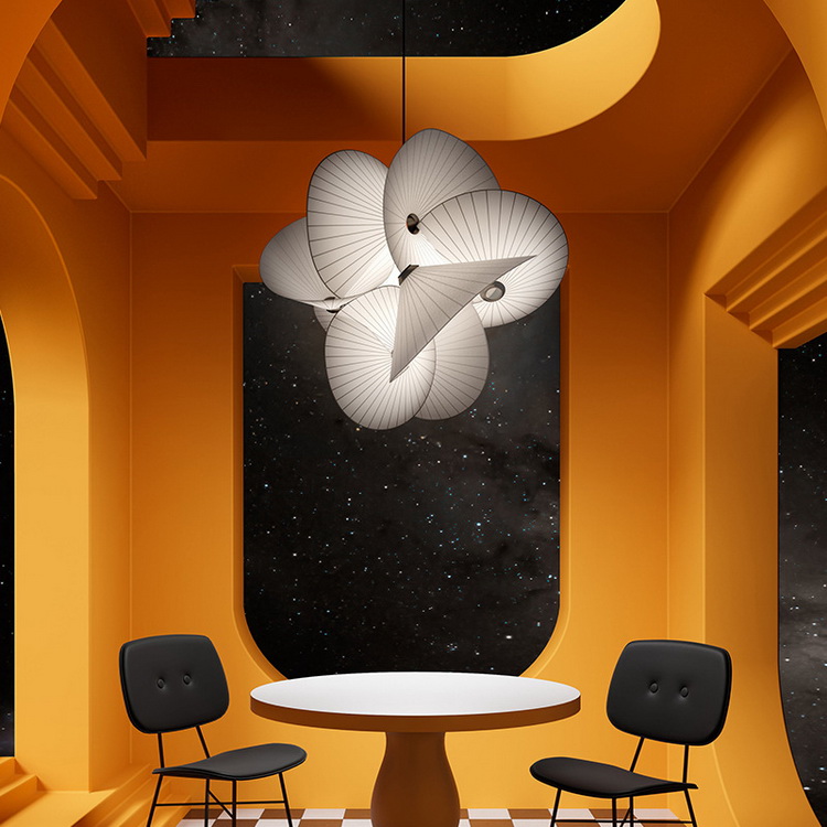 Cyber Star Modern Fabric Ceiling Pendant Light Nordic Style LED Indoor Hanging Lamp for Living Room Decor With Switch Control