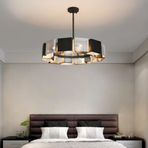Modern Postmodern Minimalist Black Metal Chandelier for Restaurant Bedroom Living Room SSM-3047 image 1