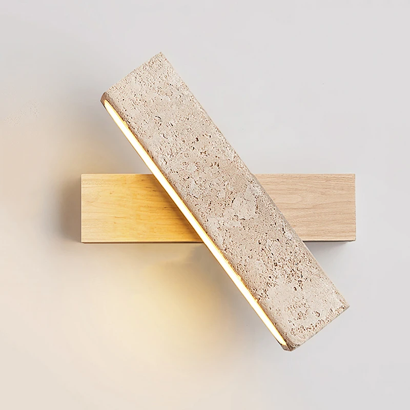 2024 New Creative Personalized Stone LED Home Decoration Light Wabi Sabi Simple Adjustable Bedroom Bedhead Atmosphere Wall Lamp