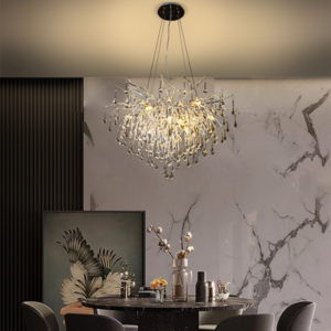 Home Lighting Tree Branch Led Lamp Villa Aluminum Gold Silver Crystal Chandeliers SSM-6016 image 1