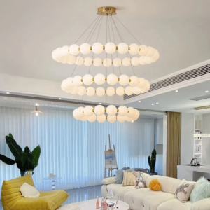 Nordic Ring LED Chandelier Dimmable Acrylic for Living Room Center Table Bedroom Hall Pendant Lamps Home Decor Lusters Fixture SSM-8137 image 1
