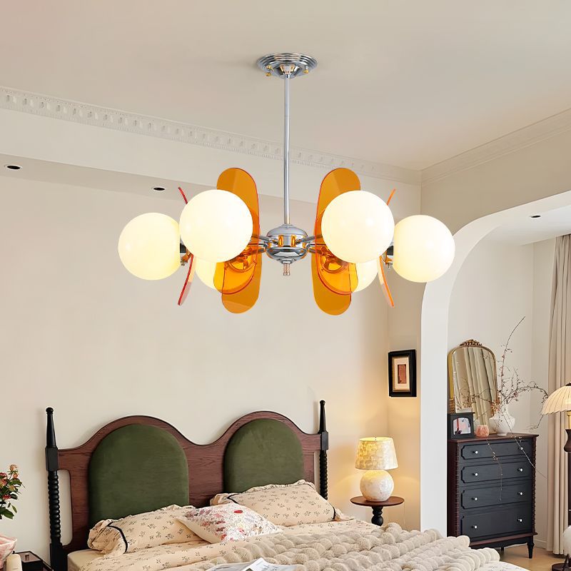 Bauhaus Nordic Retro LED Chandelier Pendant Light for Dining Living Bedroom Vintage Colorful Magic Voice Control Bean Lamp