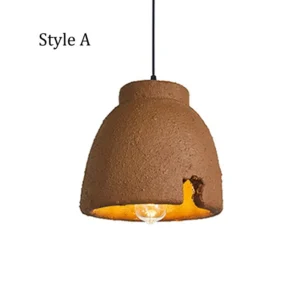Japan Wabi Sabi Personality Hat Brown Pendant Lamp Corridor Home Stay Restaurant Dinning Room Bowl Hanging Light SSM-0049 image 1