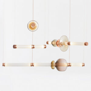Simple modern living room line pendant lamp Nordic creative restaurant fancy glass pendant lamp SSM-3613 image 1