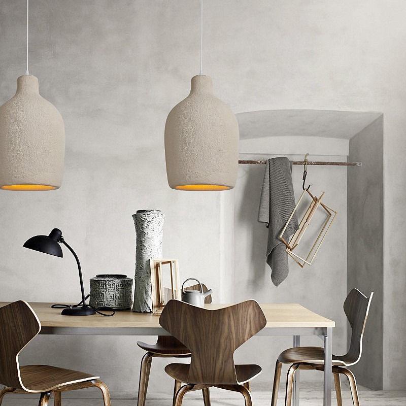 Minimalist Japanese Wabi Sabi Style Bracken Brown Textured Organic Shapes Polystyrene Wabi Sabi Chandelier