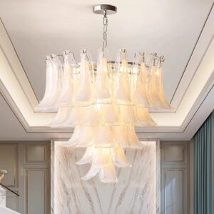 French Style Luxury Stair Chandelier Living Room American Glass Warm Hotel Lobby Light Bedroom Chandelier Pendant Light Lamp SSM-3327 image 1
