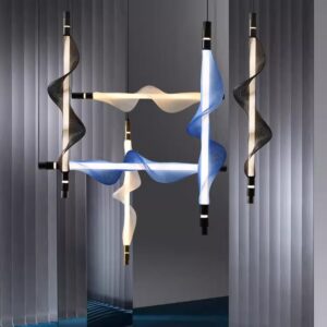 Italian Postmodern Creative Restaurant Hollowed Out Mesh Cafe Living Room Industrial Wind Chandelier SSM-3053 image 1
