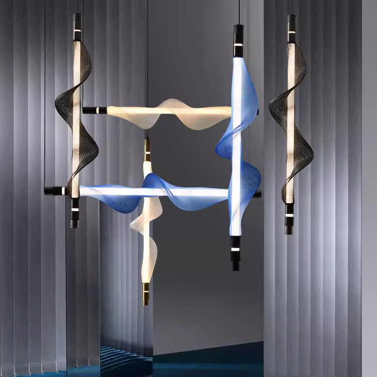 Italian Postmodern Creative Restaurant Hollowed Out Mesh Cafe Living Room Industrial Wind Chandelier