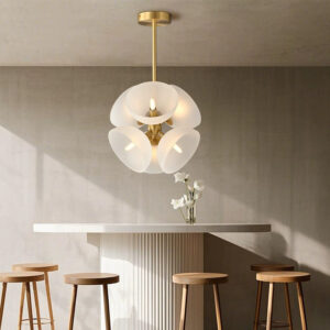 New Design Glass Flower Style Indoor Dining Room Hotel Restaurant Decoration Large Led Chandelier Pendant Lights WSM-8003 image 1