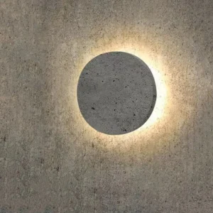 Modern Creative Circular Cement Wall Lamp Wabi Sabi Apartment Home Decoration Living Room Bedroom Bedside Led Gray Sconce Light SSM-2257 image 1