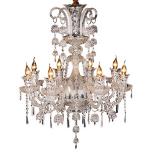 European style transparent glass crystal chandelier modern indoor pendant lighting simple led bedroom and living room lamps SSM-9045 image 1