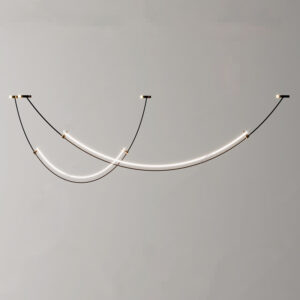 Minimalist Curved Line LED Ceiling Chandelier for Dining Room Bar Bedroom Home Indoor Lighting LED Ceiling Pendant Light SSM-8108 image 1
