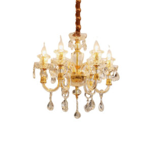 Modern K9 crystal chandelier luxury decoration hotel lobby chandelier lighting classic home bedroom golden luster pendant lamp SSM-9060 image 1