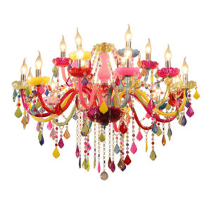modern colorful candle crystal lights luxury hanging lighting for bedroom chandeliers lamps banquet pendant lamp chandelier SSM-9053 image 1