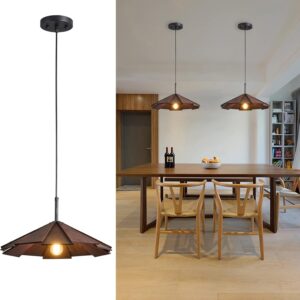 Farmhouse Pendant Light Wood Hanging Light Ceiling Chandelier Modern Adjustable Hanging Ceiling Light Fixtures SSM-8006 image 1