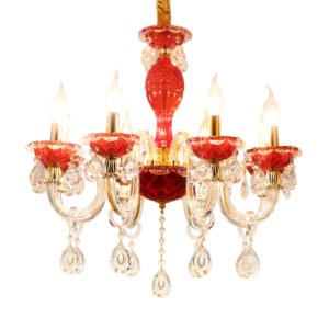 Contemporary interior red chandelier living room bedroom kitchen pendant lamp crystal hotel banquet hall decorative lighting SSM-9087 image 1