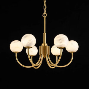 Led Bar Modern Natural Alabaster 6L Ball Chandelier Pendant Light Fixtures for Chandeliers Lights Living Room Hotel WSM-8037 image 1