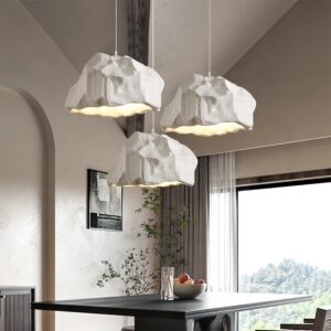 New Designer Nordic Modern Concrete Stone Rock Wabi sabi Hanging Light Pendant Light for Dining Room SSM-0039 image 1