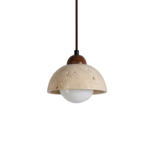 Wabi Sabi Yellow Stone Pendent Light Dining Desk Kitchen Island Restaurant Bar Bedroom Bedside Travertine Droplight SSM-2023 image 1