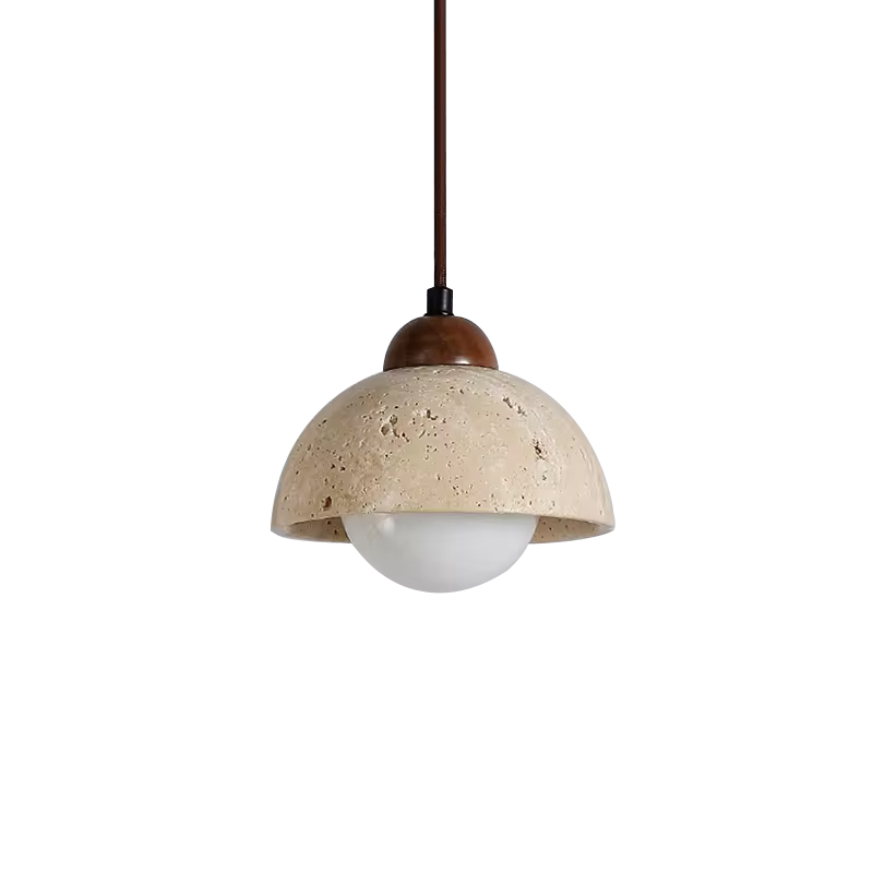 Wabi Sabi Yellow Stone Pendent Light Dining Desk Kitchen Island Restaurant Bar Bedroom Bedside Travertine Droplight