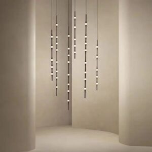 Creative Luxury Hotel Hall Staircase Suspension Hanging Chandelier Modern Designer High Ceiling Long Drop LED Pendant Light SSM-8049 image 1