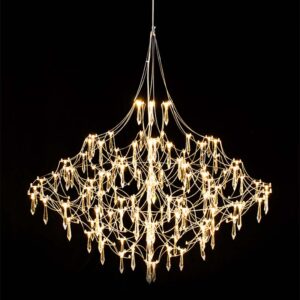New Modern Design Stainless Steel Light Cube Crystal Chandelier for Villa Hotel Living Room Glass Pendent Light SSM-8135 image 1