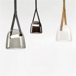 Post modern Creative Glass leather chandelier Art Deco Pendant Lighting For Bedroom Show Room SSM-3202 image 1