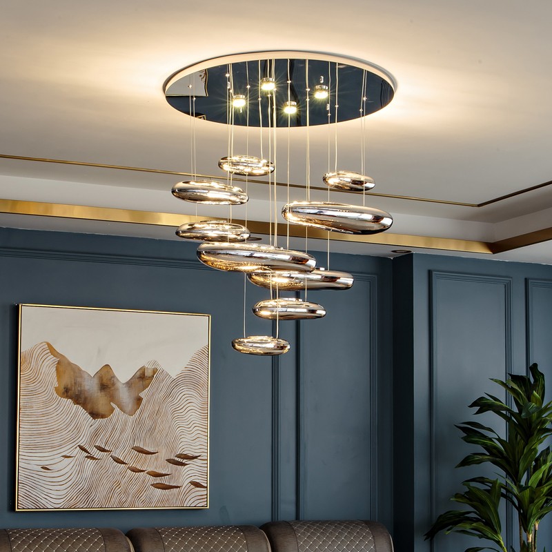 Modern Chandelier Smoked Grey Color Glass Hanging Lamps For Home Decoration Pendants Lamp Dining Tables Kitchen Living Room