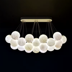 Customized Alabaster Chandeliers Creative Bubble Ball Marble Decoration Cluster Globe Pendant Light for Bedroom Living Room Made WSM-8038 image 1