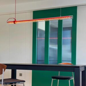 2025 New Designer One word Restaurant Chandelier Modern Dining Table Bar Glass Chandelier SSM-8048 image 1