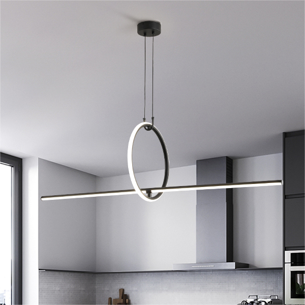Design Models Circle Bedroom Living Room Pendant Lamp Beautiful Black Dining Room Study LED Pendant Light Chandeliers