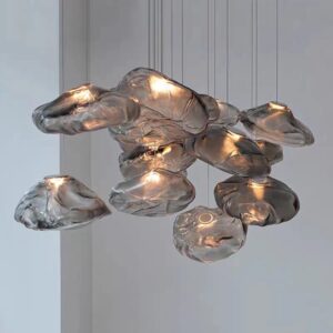 Nordic Design Smoky Grey Art Hanging Lamp Decorative Blown Glass Pendant Light Restaurant Chandelier WSM-2903 image 1