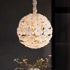 French Designer Custom LED Pendant Light White Glass Ball Chandelier for Apartment Banquet Lobby Bar Kitchen Island Decor SSM-3316 image 1