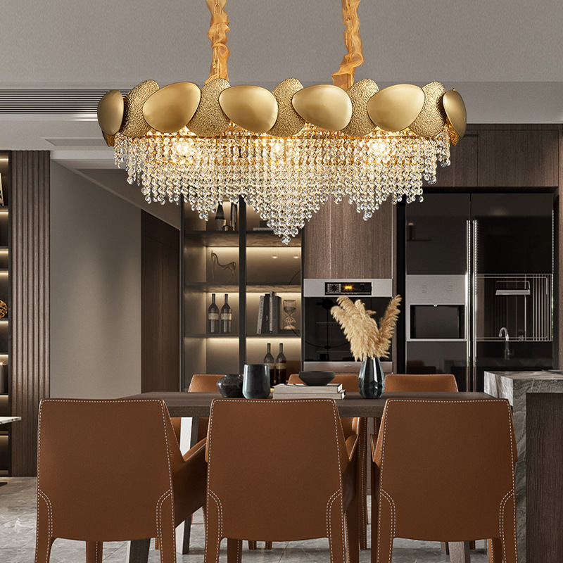 Elegant Golden Crystal Stainless Steel Chandelier Light for High Floor Spaces in Any Nation Living Room Chandelier Light