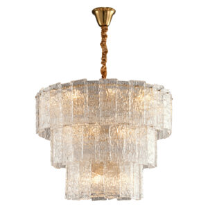 For Meerosee Antique Brass 400K6315 Pendant Lamp Copper Glass Finish Elegant Home Office Glass Hanging Chandelier for Home WSM-8028 image 1