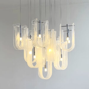 Customizable U Shaped LED Chandelier for Dining Room Living Interior Adjustable Height Feature for Hotel Design SSM-3325 image 1
