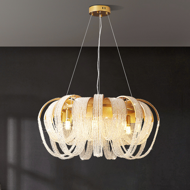 Modern American Indoor Lighting Ceiling Lamp Contemporary Crystal Pendant Lamps for Living Bedroom Hanging Chandeliers