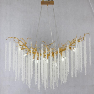 Modern Hotel Villa Decoration Pendant Light Restaurant Led Aluminum Glass Chandelier SSM-6005 image 1