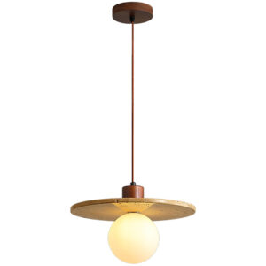 Modern Nordic Pendant Lamp for Hotel Restaurant Glass Ceiling Hanging Light Travertine Wabi Sabi AC Power Home Villa Decoration SSM-2053 image 1