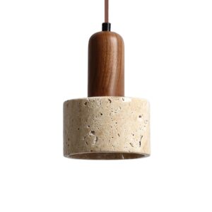 Popular Wabi Sabi Travertine Pendant Lamp Over Dining Kitchen Island Restaurant Table Bedside Yellow Stone Droplight SSM-2021 image 1