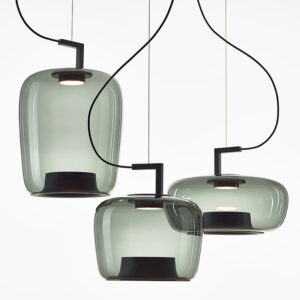 Nordic gradient smoke grey amber glass ball pendant Art glass pendant lamp restaurant Italian minimalist bedside pendant lamp SSM-3636 image 1