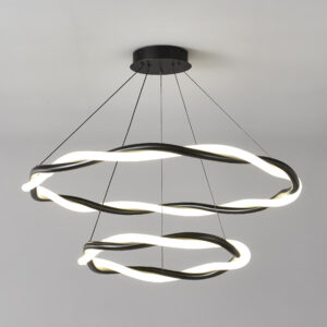 Nordic Best selling Black Ring Chandelier Golden Led Pendant Lamp Multiple Ring Combinations DIY Hanging Light SSM-8066 image 1