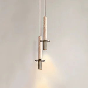 Nordic Modern Minimalist Bedroom Bedside Black Long Line Pendent Lamp Designer Light Luxury Restaurant Natural Stone Droplight SSM-2039 image 1
