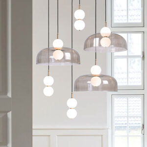 Simple Modern Bedroom Bedside Pendant Light Luxury Bar Combination Glass Cover Lighting Chandelier SSM-3052 image 1