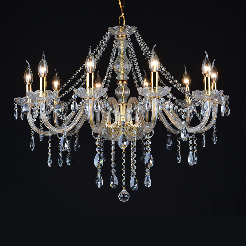 Modern luxury crystal chandelier retro home decoration bedroom living room ceiling pendant lamp golden luster candle crystal lam