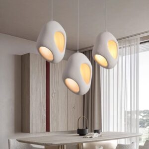 Japanese Wabi Sabi Style Creative Modern Simple Resin White Indoor Ceiling Lamps Design Pendant Light for Living Room SSM-0045 image 1