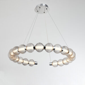 Nordic LED Pendant Lamps Round Circle Hanging Light Indoor Glass Ball Chandelier for Corridor SSM-9835 image 1