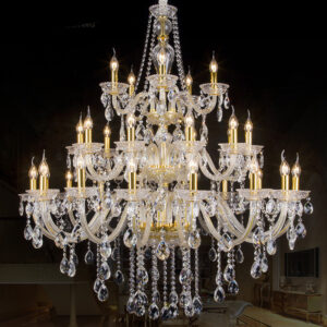 For home luxury candle crystal chandelier modern villa living room long staircase pendant lamp hotel lobby decoration lighting SSM-8058-02 image 1